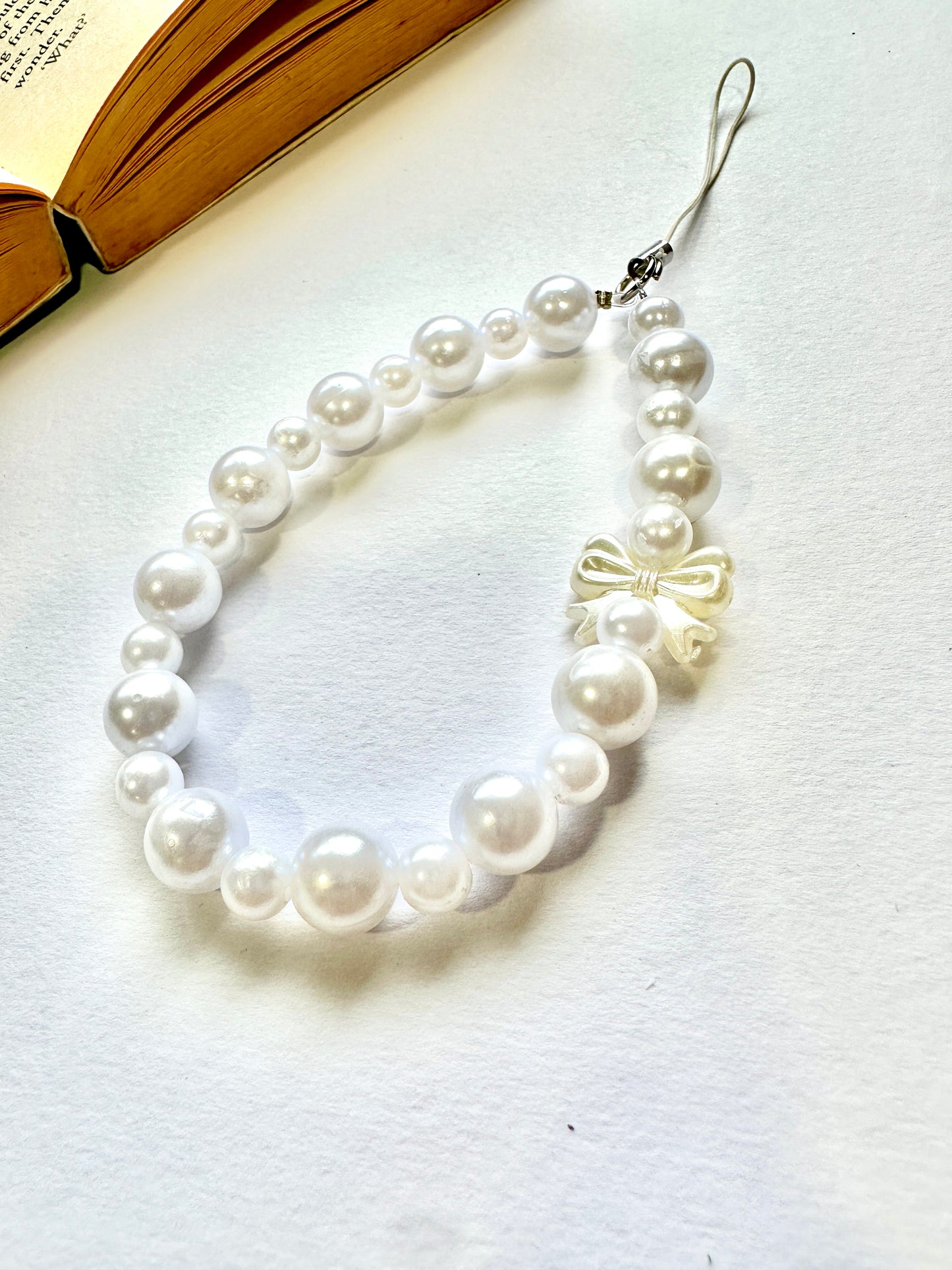 Pearl Wristlet Phone Chain Charm