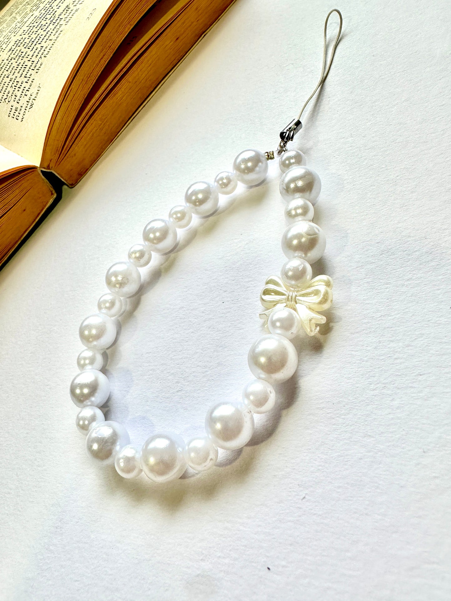 Pearl Wristlet Phone Chain Charm