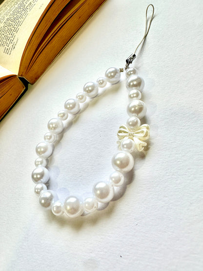 Pearl Wristlet Phone Chain Charm