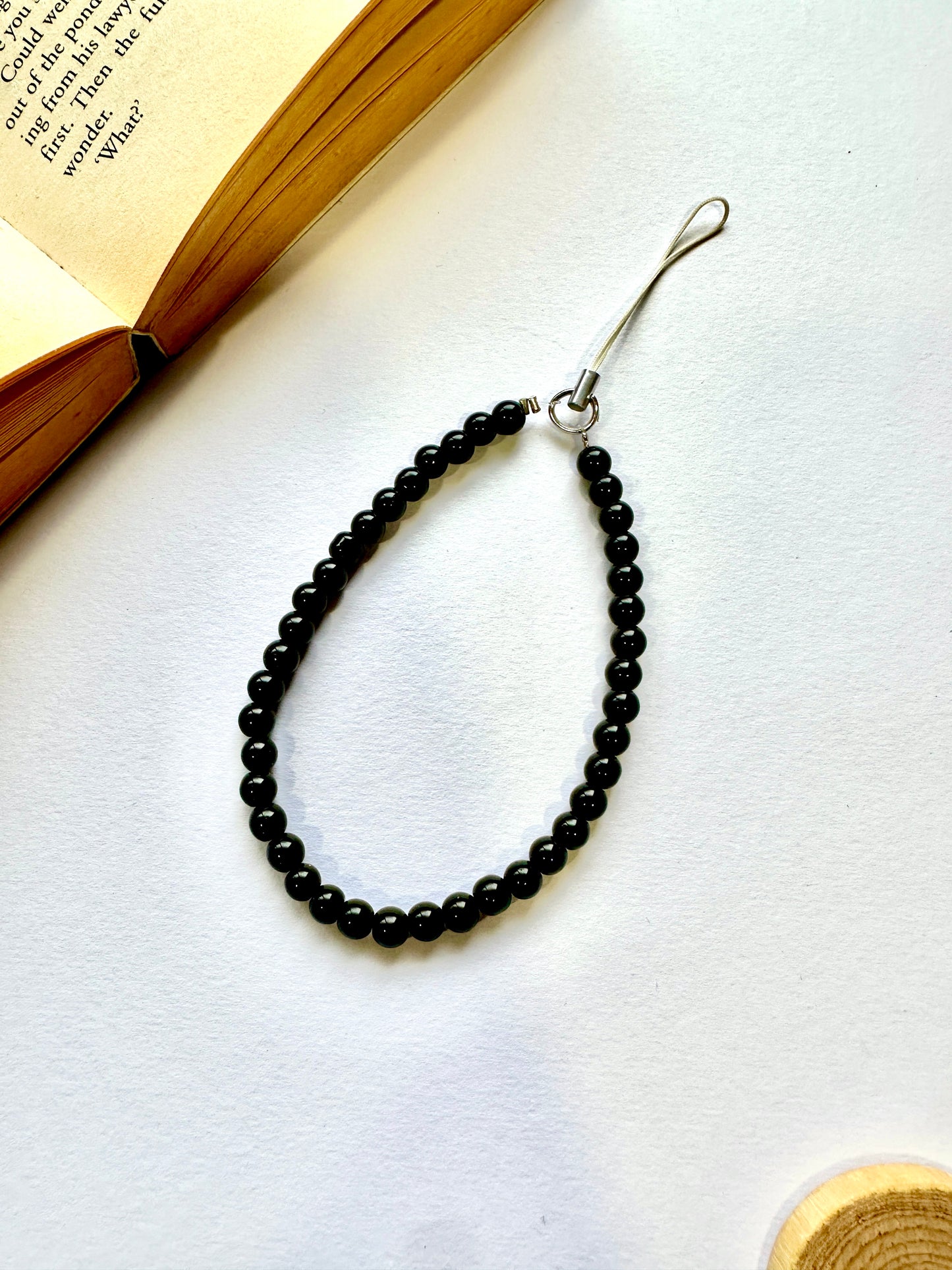 Onyx Loop Phone Chain Charm