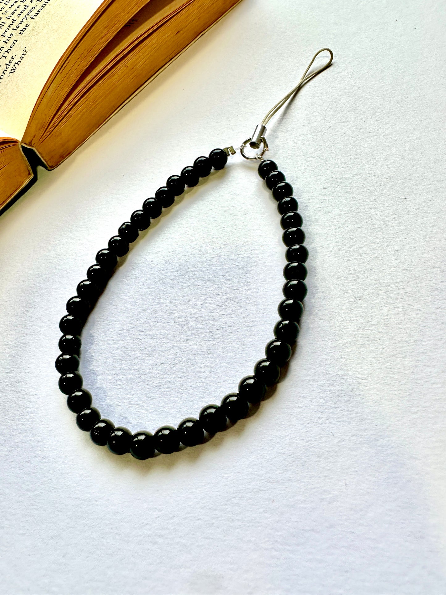 Onyx Loop Phone Chain Charm