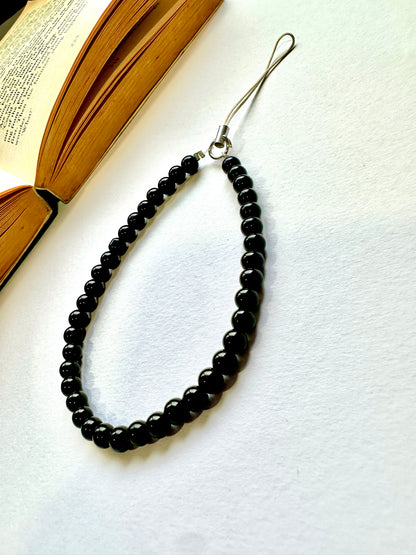 Onyx Loop Phone Chain Charm