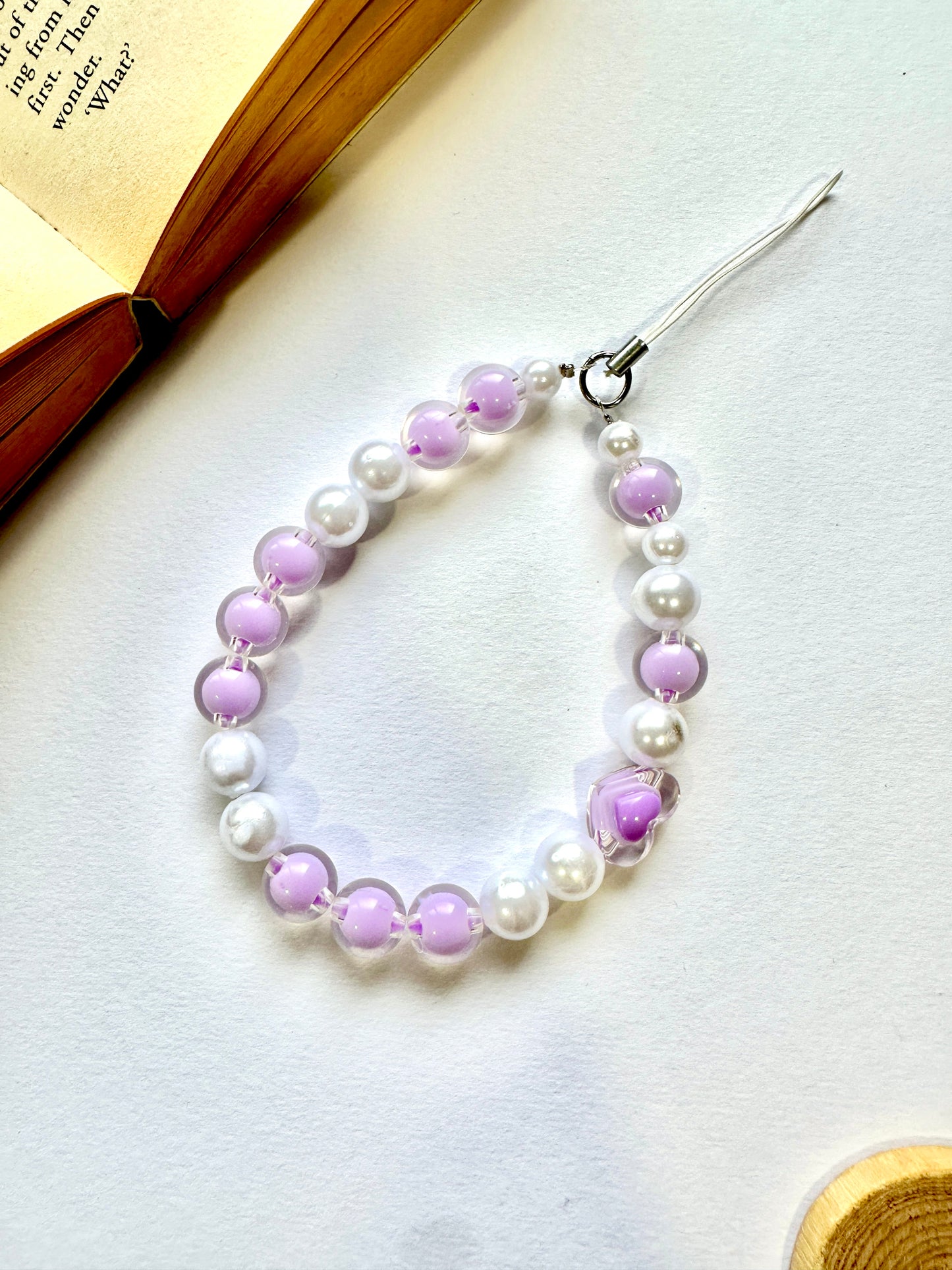 Sugar Lilac Pearls Phone Chain Charm