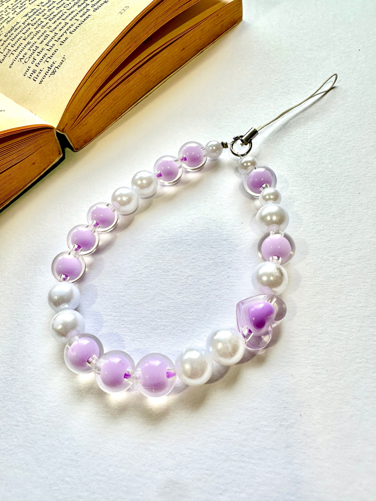 Sugar Lilac Pearls Phone Chain Charm