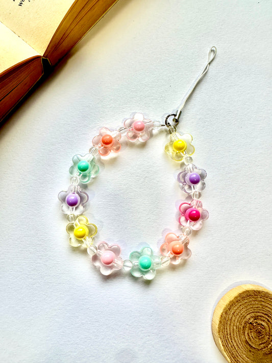 Rainbow Bloom Phone Chain Charm