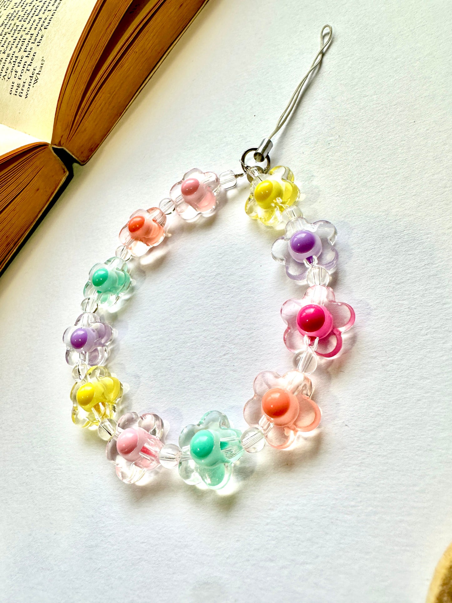 Rainbow Bloom Phone Chain Charm