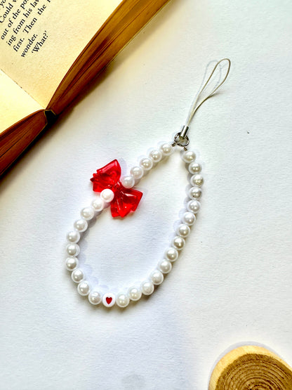 Ruby Pearls Phone Chain Charm