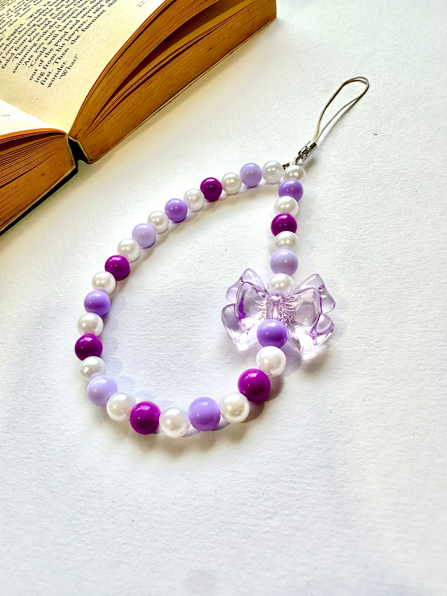 Grape Glaze Bow Phone Chain Charm