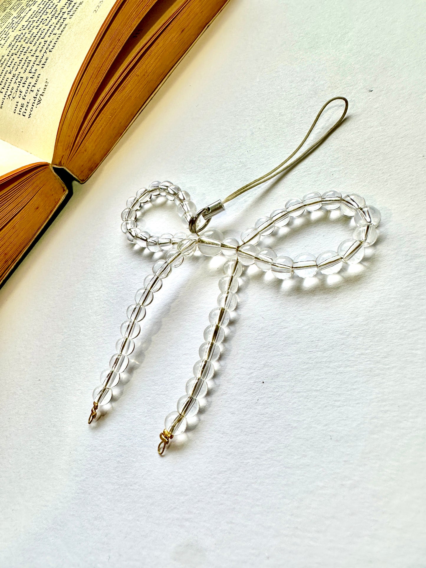 Snowglass Bow Phone Chain Charm