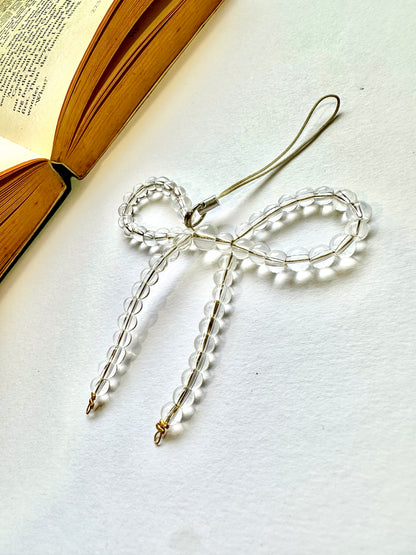 Snowglass Bow Phone Chain Charm