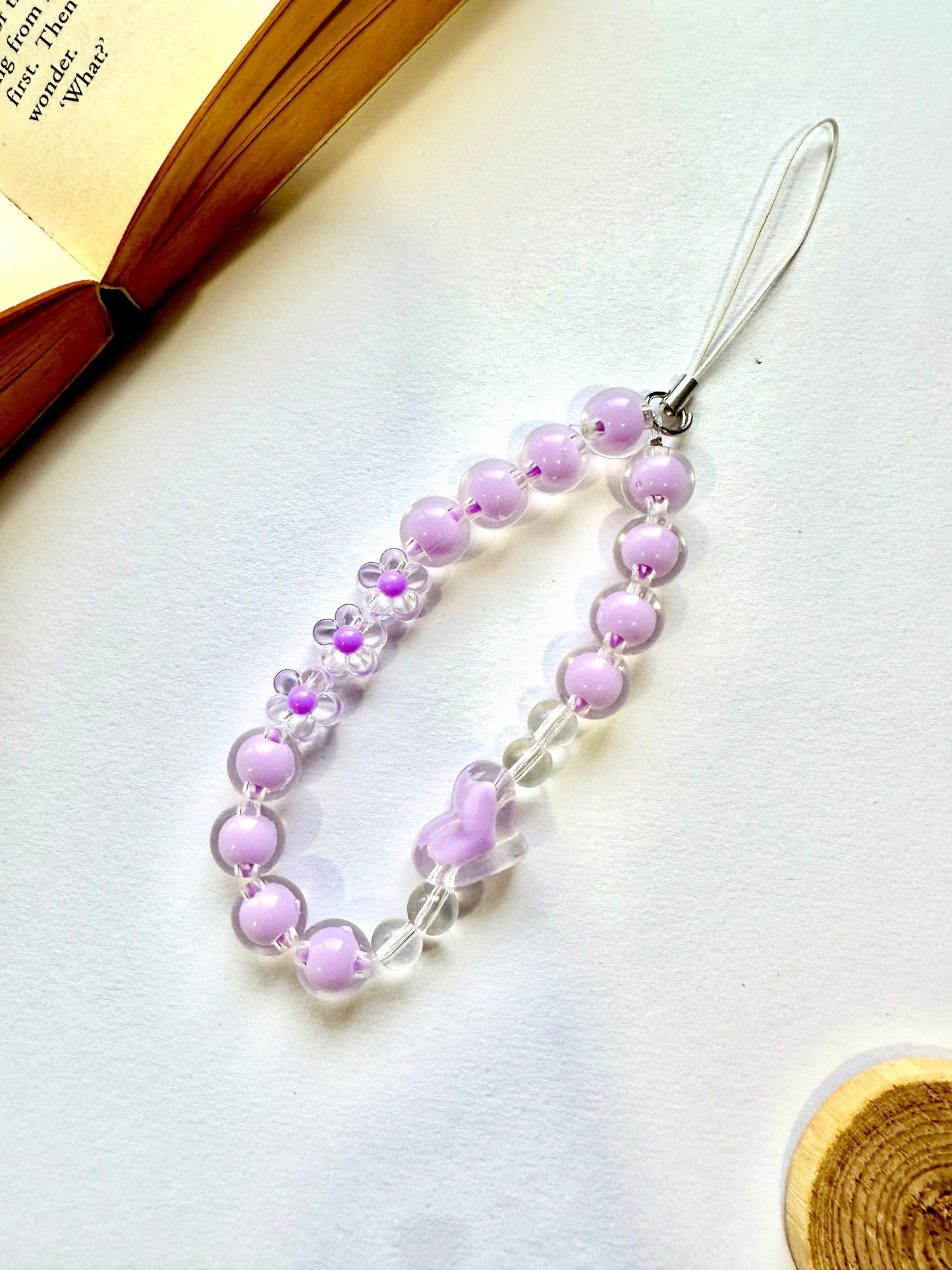 Heart Amethyst Phone Chain Charm