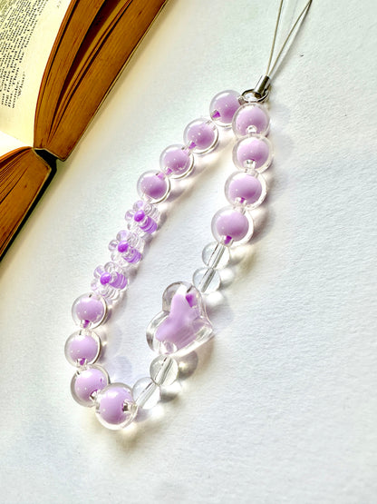 Heart Amethyst Phone Chain Charm