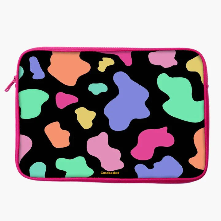 Neon Moo Print Laptop Sleeve