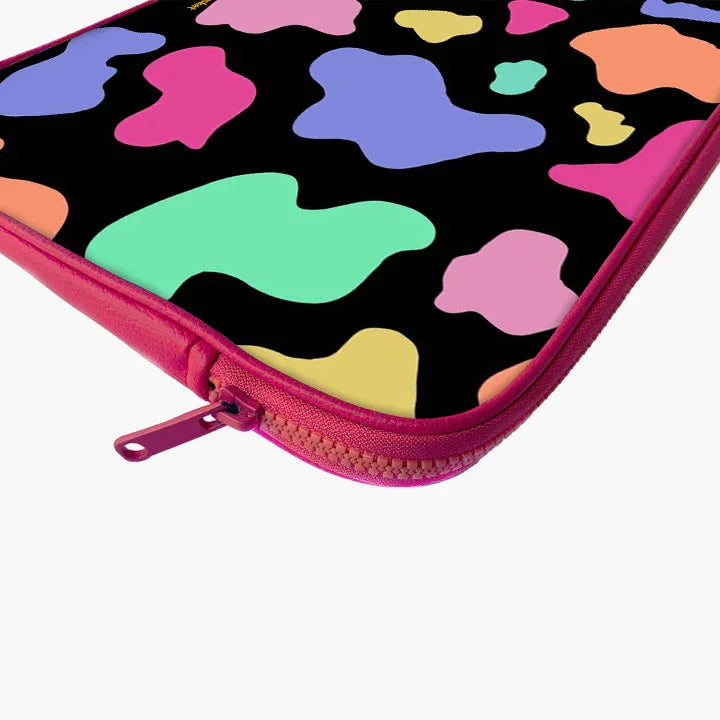 Neon Moo Print Laptop Sleeve