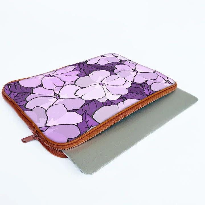 Lilac Blossom Print Laptop Sleeve