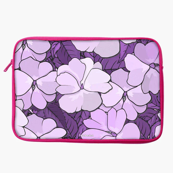 Lilac Blossom Print Laptop Sleeve