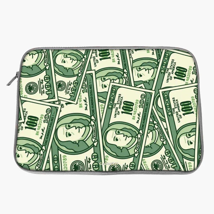 Quirky Currency Print Laptop Sleeve