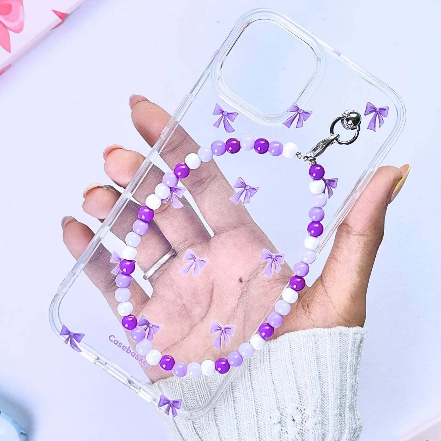 Lavique Knot Transparent Orchid Charm Phone Cover