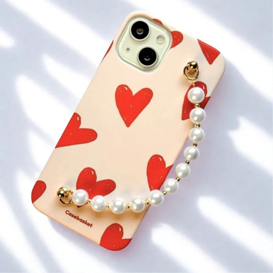 Heartsy pearl Chain Phone Cover