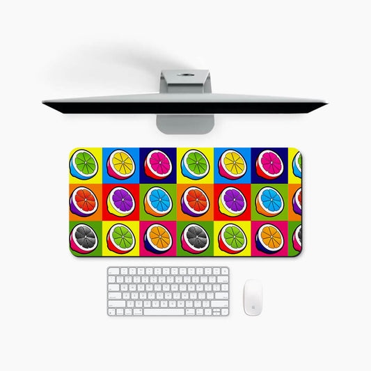 Lemon Pop Print Desk Mat