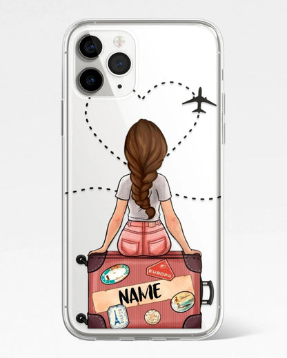 Travel Heart Transparent Silicone Phone Cover