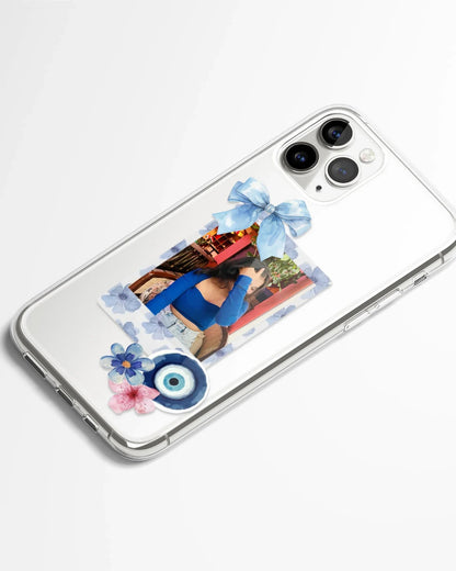 Blue Bliss Frame Transparent Silicone Cover