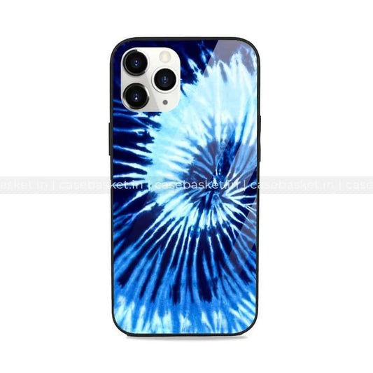 Blue tie-dye pattern phone case for iPhone, stylish protective mobile cover