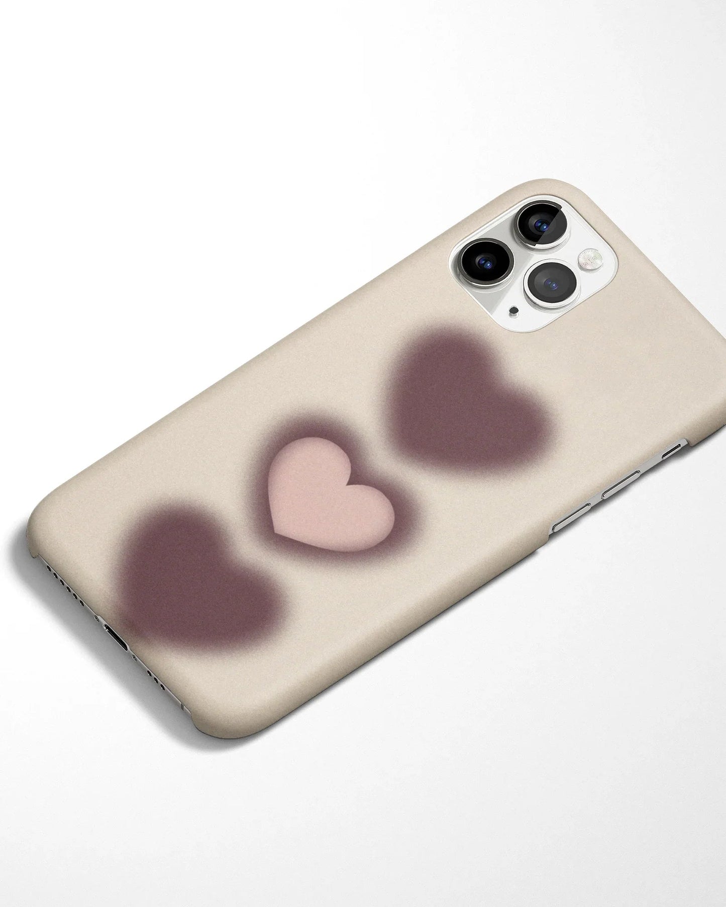 Brown Blush Beige Hearts Phone Cover