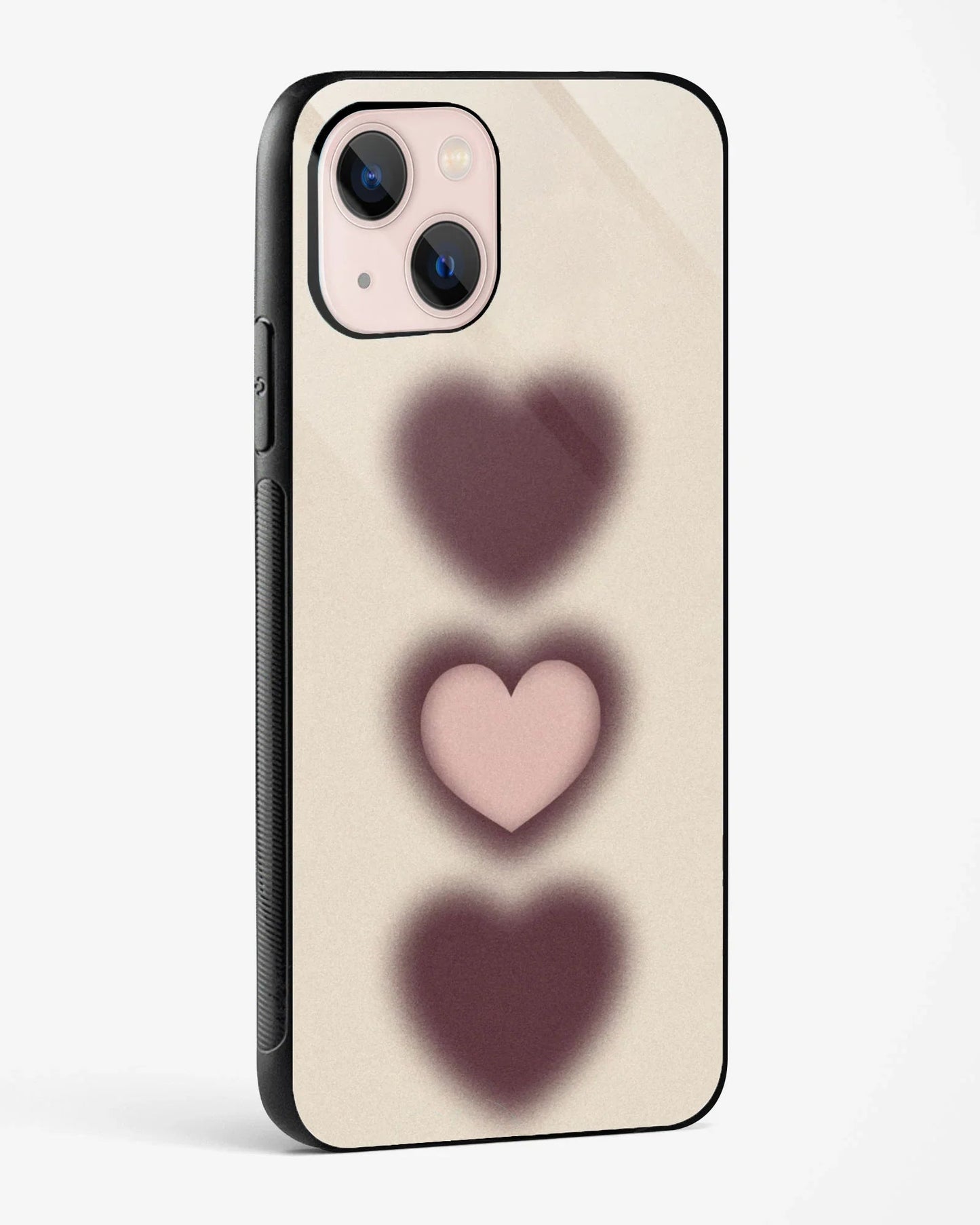 Brown Blush Beige Hearts Phone Cover