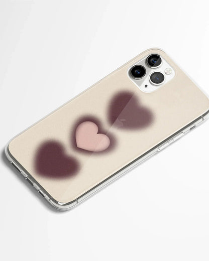 Brown Blush Beige Hearts Phone Cover