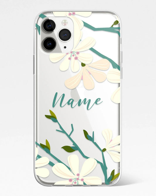 Ivory Blossom Transparent Silicone Phone Cover