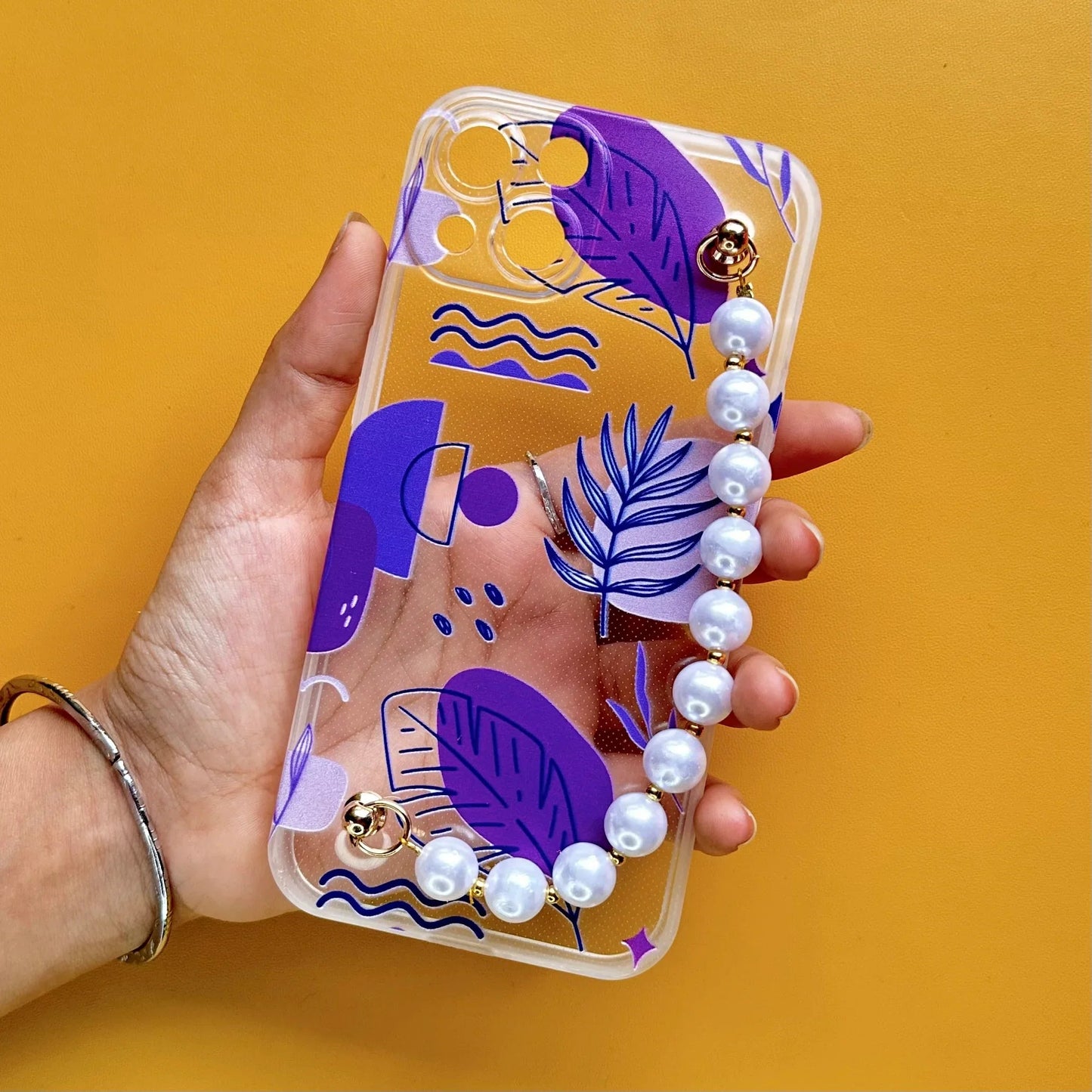Purple Pop Transparent Pearl Phone Cover