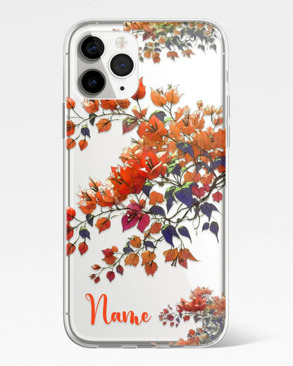 Bougain Bloom Vines Transparent Silicone Phone Cover