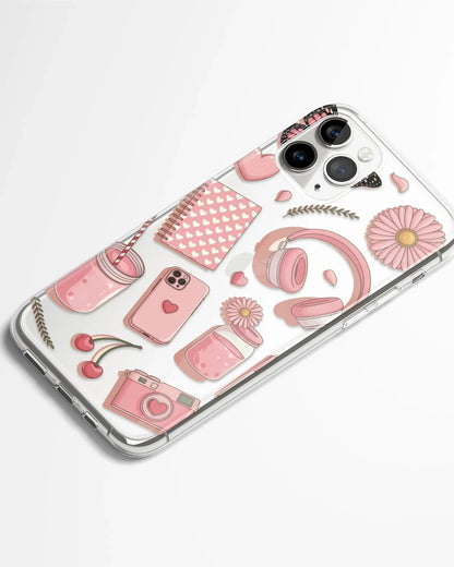 Rosy Girlycore Transparent Phone Cover