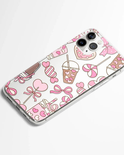 Love Lollies Hearts Transparent Phone Cover
