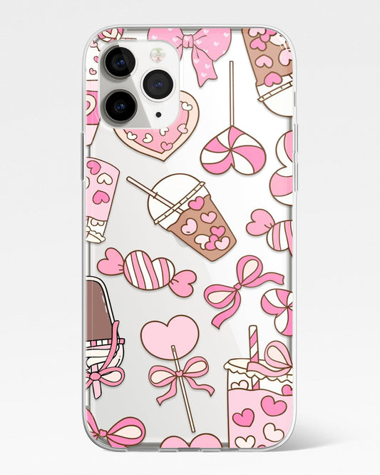 Love Lollies Hearts Transparent Phone Cover