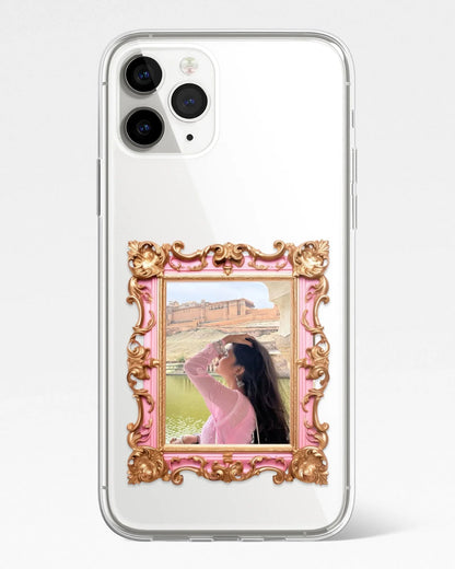 Blush Baroque Frame Transparent Silicone Cover