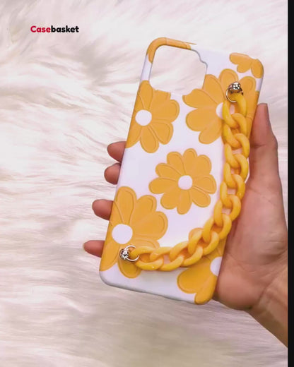 Golden Blossoms Yellow Chain Phone Cover