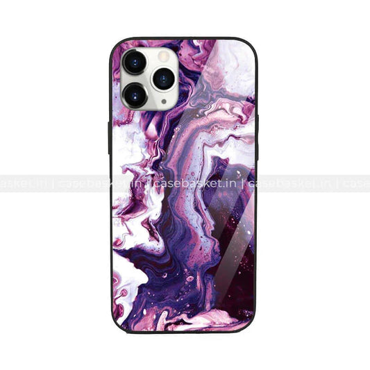 Purple marble pattern phone case for iPhone with glossy finish