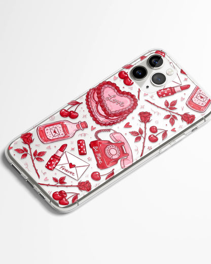 Glamour Love Letters Transparent Phone Cover