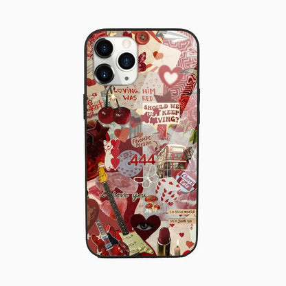 Crimson Blaze Aesthetic Glossy Phone Cover