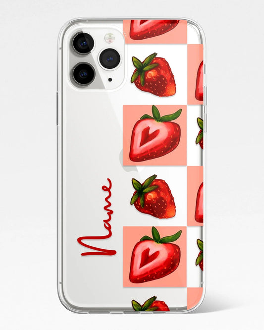Sweet Berry Tiles Transparent Silicone Phone Cover
