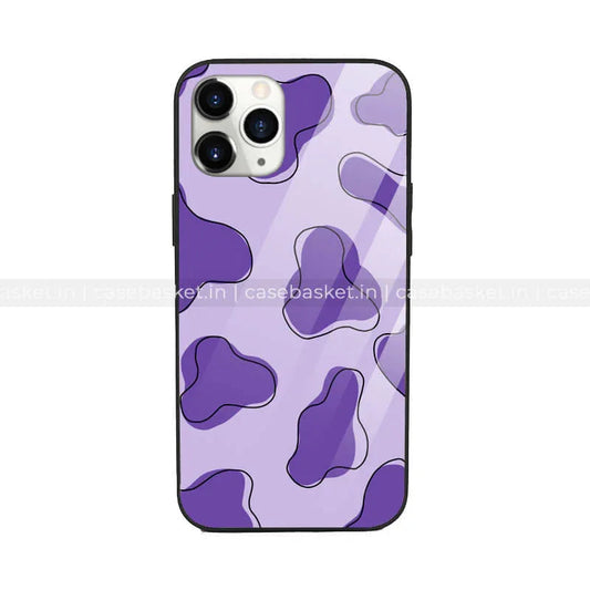 Purple abstract pattern phone case with camera cutout for iPhone